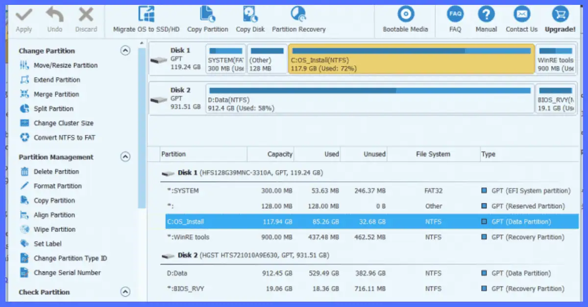 minitool partition wizard كامل